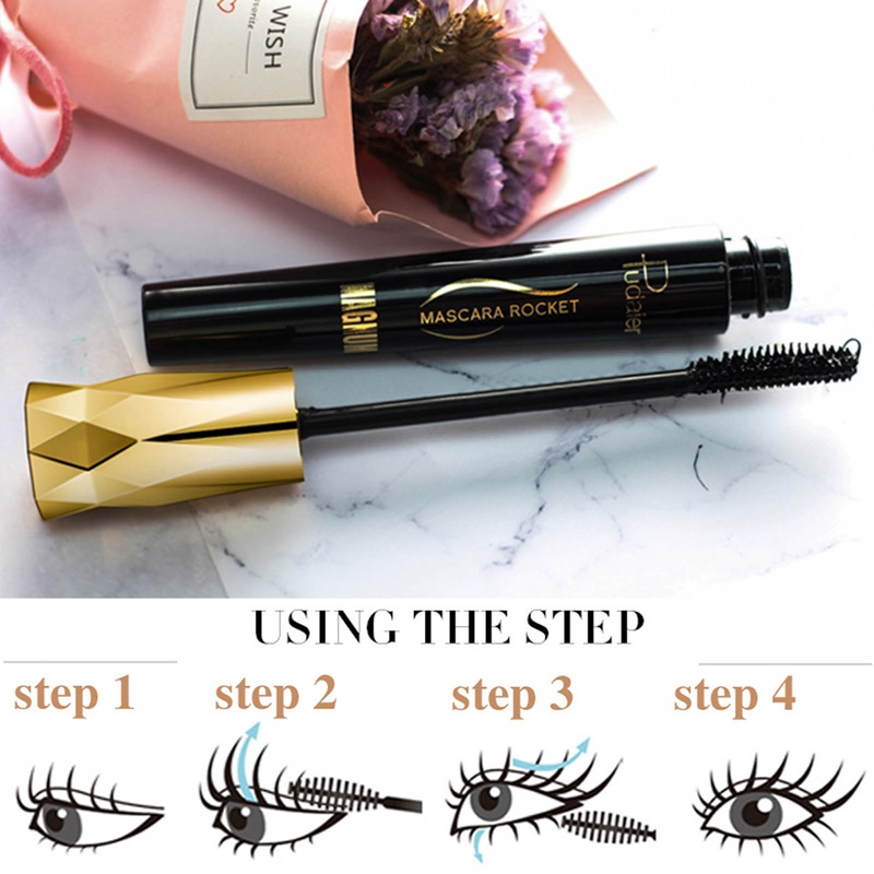 [Hàng mới về] Mascara sợi tơ 4D chuốt mi cong dày chống thấm nước thiết kế vỏ hình vương miện sang trọng