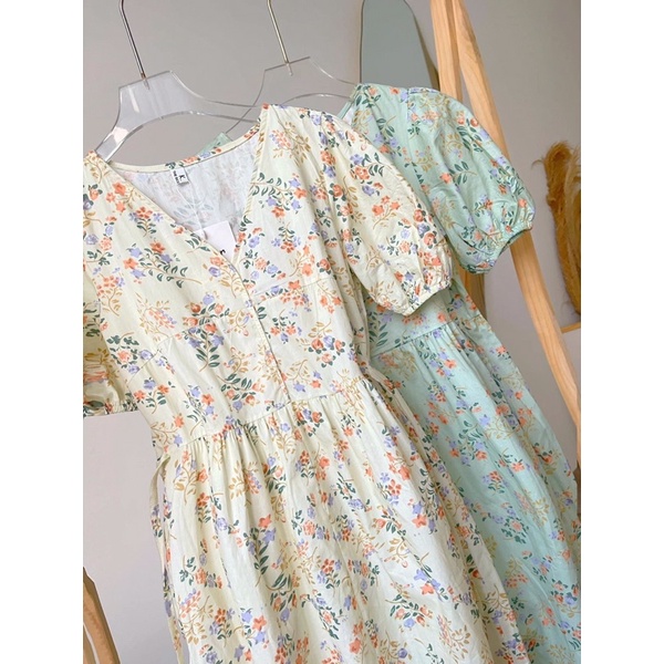 [Ảnh thật/Video]Đầm hoa vintage Hana dáng dài dành cho cô nàng năng động