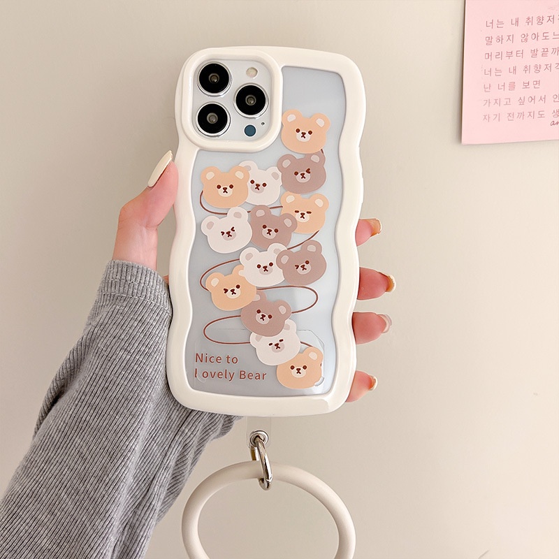 Ốp Điện Thoại Họa Tiết Hoạt Hình Chú Gấu Dễ Thương Cho iphone 13Promax 12 11Pro 6 7 8 PLUS 14