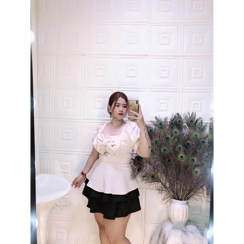Áo peplum nơ bigsize 60=&gt;90kg( áo kiểu  bigsize)