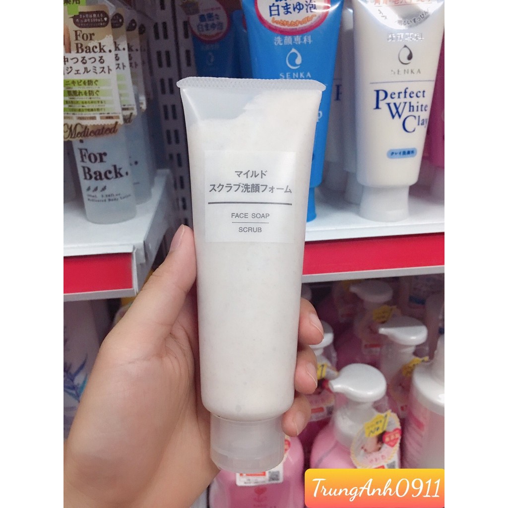 Sữa rửa mặt tẩy tế bào chết Muji Face Soap Scrub Nhật bản