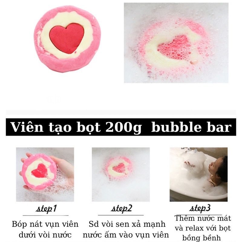 Viên tắm bath bubble bar tạo bọt, tạo mùi, tạo màu 100g,200g