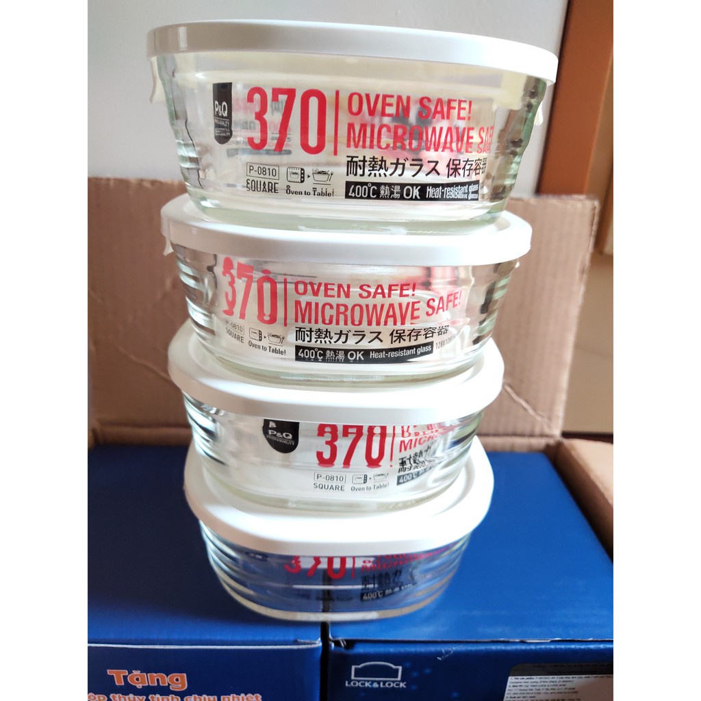 Hộp thủy tinh chịu nhiệt Lock&Lock Easy Seal Container P-0810 370ml P-0815 480ml P-0811 730ml - BABYHOPSG