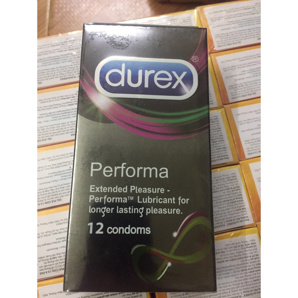 Bao Cao Su Durex Performa hộp 12 cái ( Tăng Dài Thời Gian QH ) che tên sản phẩm khi giao hàng