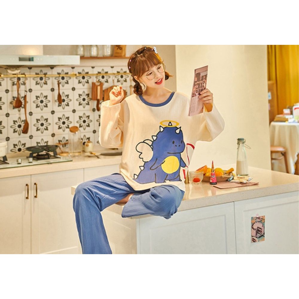 Đồ Ngủ Nữ Cotton Dài Tay Guu Thu Đông Cao Cấp Dễ Thương BDTD02 | BigBuy360 - bigbuy360.vn