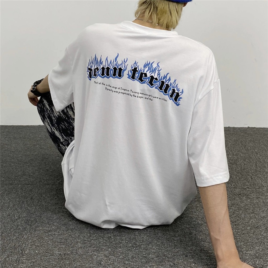 Áo thun tay lỡ nam nữ, áo phông form rộng chất cotton mát mịn thấm hút mồ hôi in hình CHỮ T | BigBuy360 - bigbuy360.vn