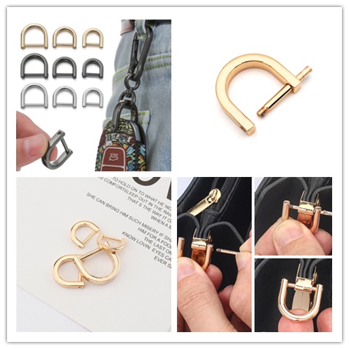 Bộ 2 Móc Khóa Chữ D Bằng Hợp Kim Kẽm Dùng Sửa Chữa Túi Xách/ Móc Khóa/ Túi Xách Da DIY