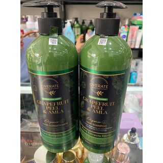 Cặp gội xả phục hồi kích thích mọc tóc bưởi & amla OVERATE 875ml x2
