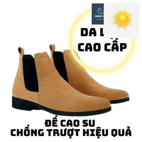 ️🥇 Giày Chelsea boots cao cổ thời trang nam chất liệu da lộn màu nâu ️🥇