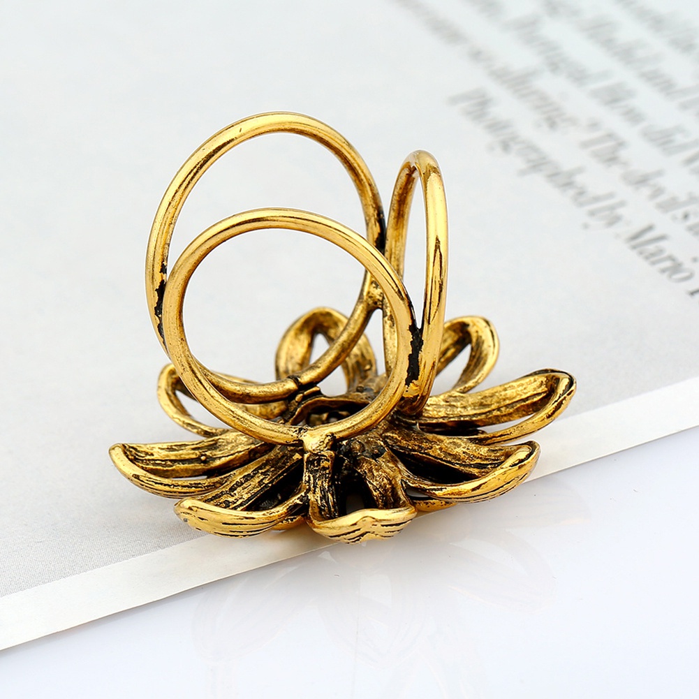 Ghim Cài Khăn Choàng 3 Vòng Hình Hoa Cổ Điển Cho Nữ