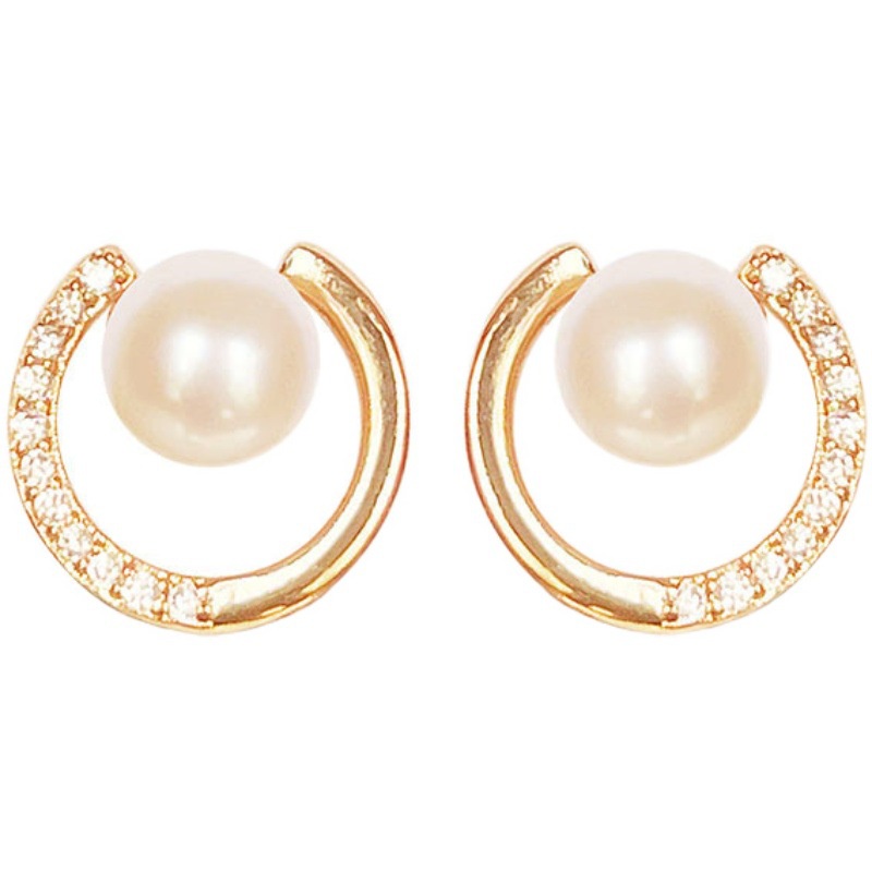 Thời trang tinh tế Kẹp tai ngọc trai phong cách Hàn Quốc Kẹp tai silicon không đau