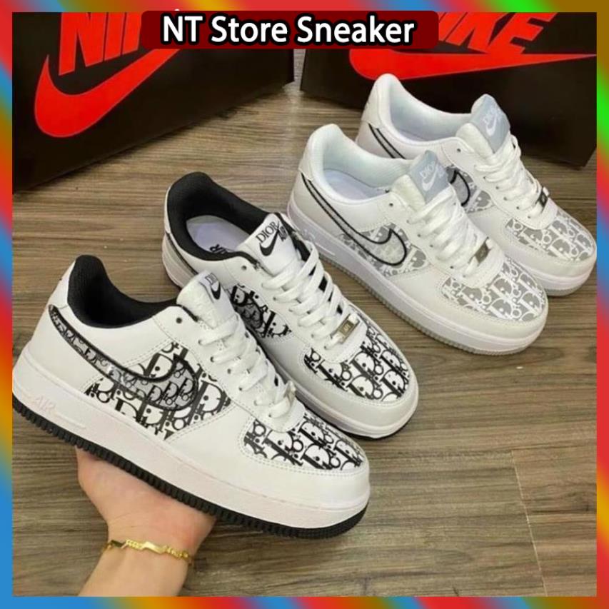 Giày thể thao AF1 trắng đế đen đế xám , Giày sneaker air force 1 nam nữ full box