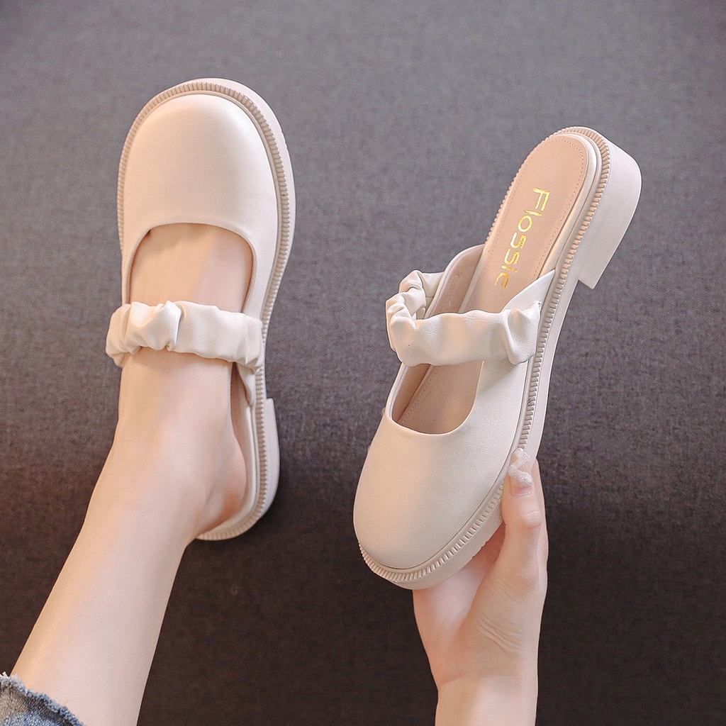 Giày sục quai chun tiểu thư, dễ thương - Giày nữ da cao cấp phong cách Ulzang, công chúa bánh bèo