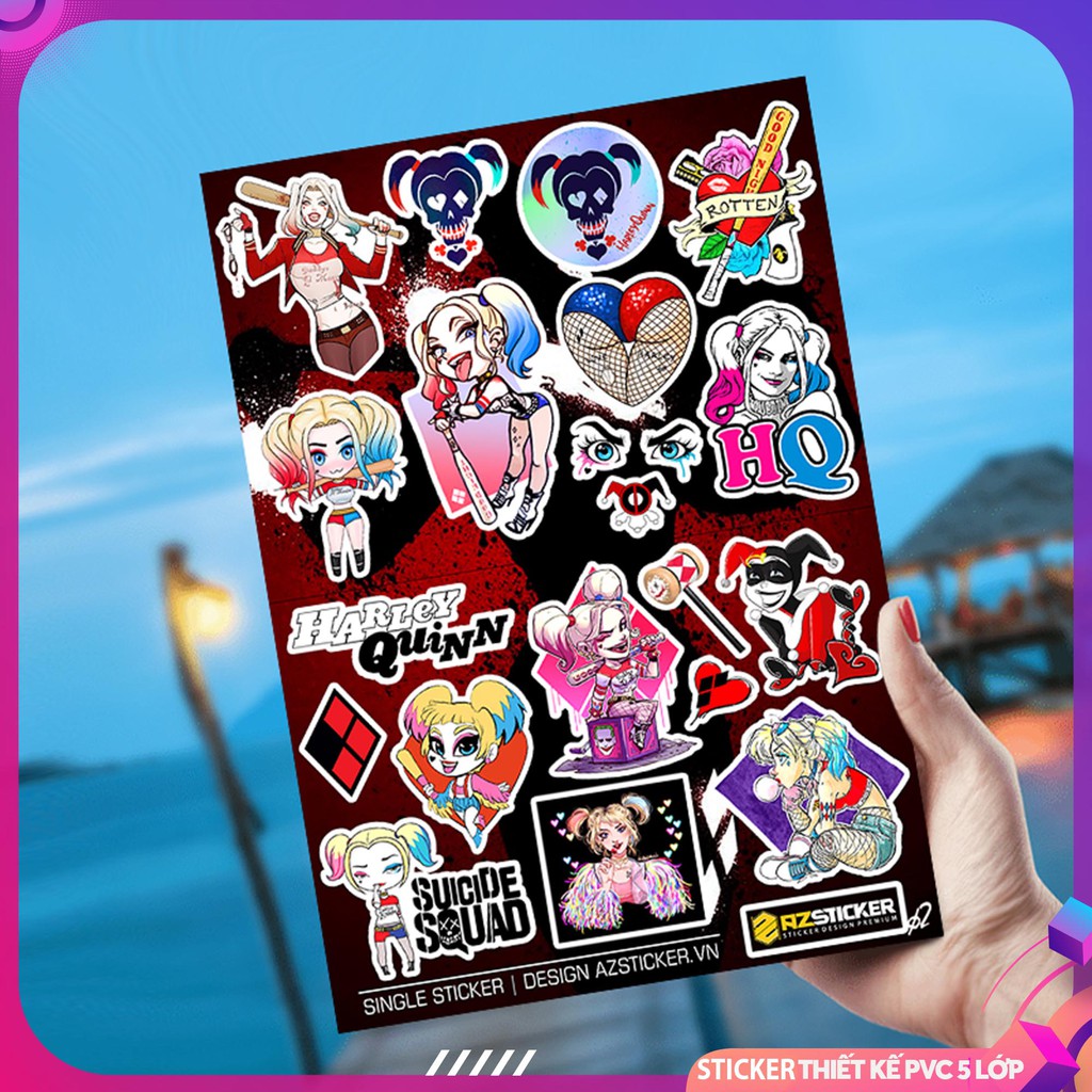 Sticker Single Hình Dán Harley Quinn STKA426 | Dán Nón Bảo Hiêm, Điện Thoại, Laptop, Bình Nước...PVC Chống Nước, ....