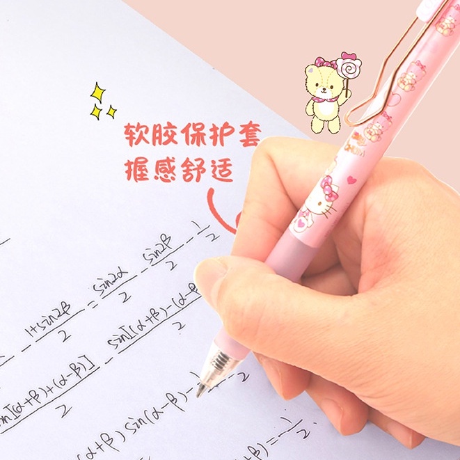 Bút Bi Bấm Mực Nước Hoạt Hình Gia Đình Hello Kitty