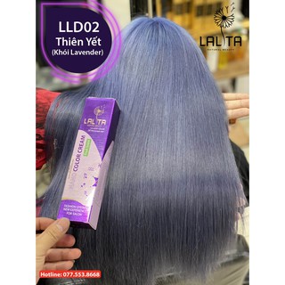 KHÓI LAVENDER-Thuốc nhuộm tóc màu khói lavender LLD03 LALITA+Tặng trợ nhuộm+Hấp phục hồi