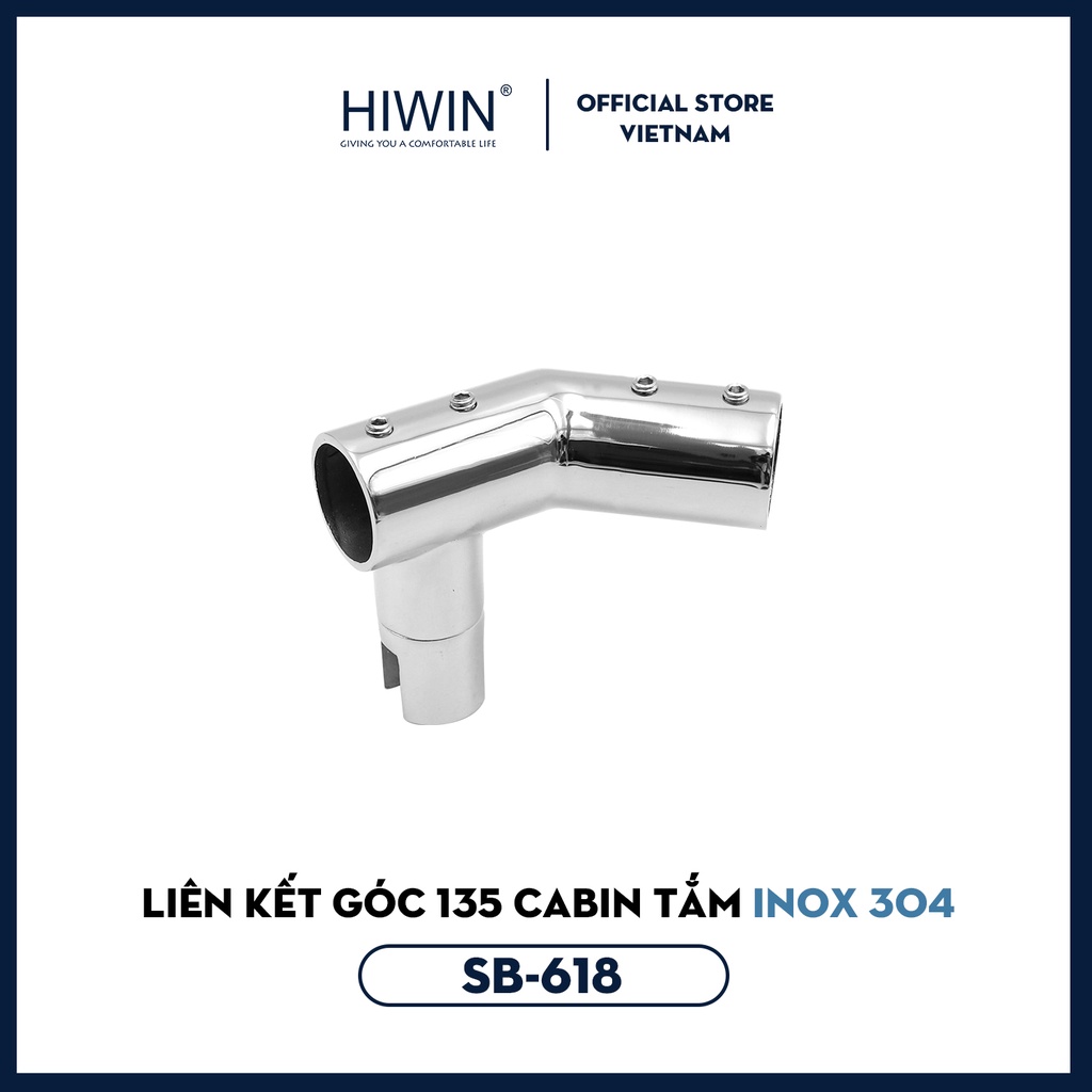 Chuyển góc 135 độ cabin kính inox 304 đúc mặt gương Hiwin SB-618