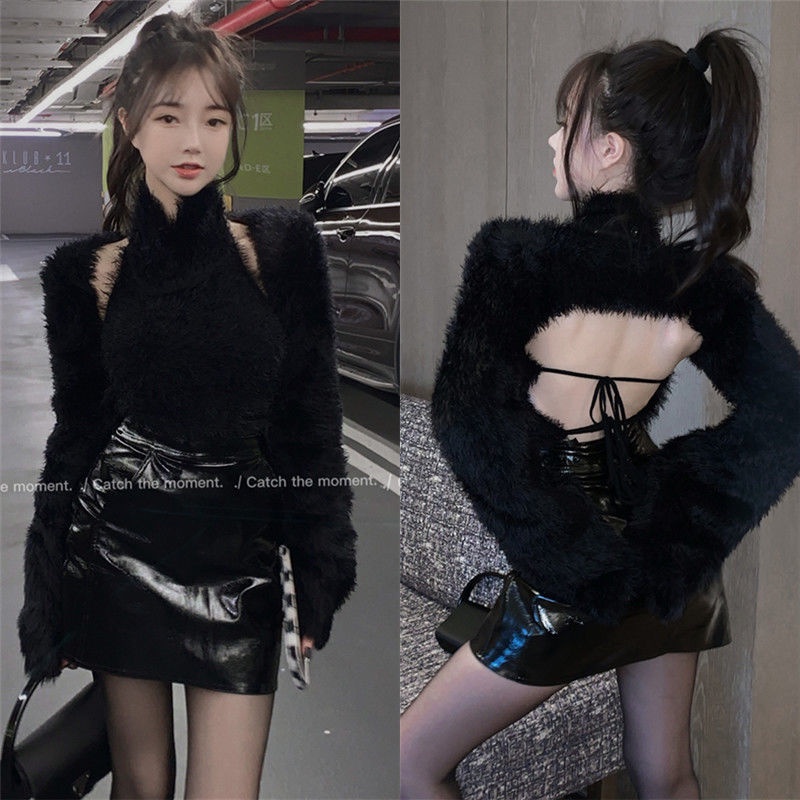 Áo Khoác Len Dệt Kim Mềm Mại Dáng Ngắn Phong Cách Phương Tây Thời Trang Xuân Thu Cho Nữ