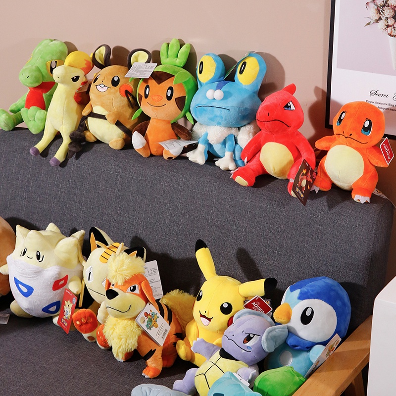 TAKARA TOMY Đồ chơi nhồi bông Hình Pokemon Đáng Yêu Pokemon Plush Charmander Squirtle Pikachu Plush Anime Stuffed Animal Toy Pokemon Plush Doll for Kid Birthday Christmas Gift