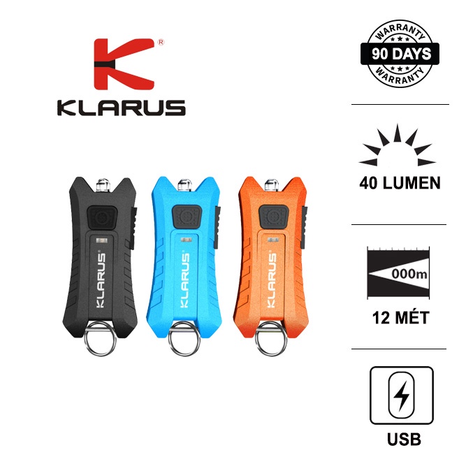 Đèn pin móc khóa nhỏ gọn KLARUS MI2 sáng 40 lumen nút thân cổng sạc