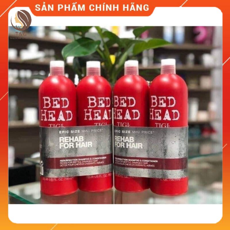 Cặp dầu gội xả Tigi đỏ 750ml chính hãng 100%. Phục hồi tóc khô xơ, hư tổn