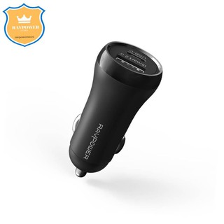 Tẩu sạc ôtô cho iphone, ipad, s10 ravpower rp-pc091 36w - 02 cổng củ sạc điện thoại trên ô tô
