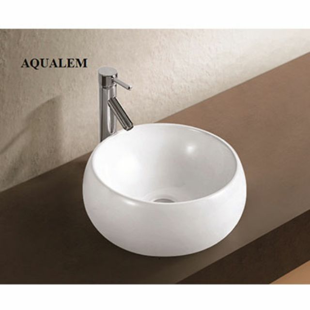 Chậu rửa, lavabo đặt bàn Aqualem FT284, men nano kháng khuẩn,chống ố bẩn