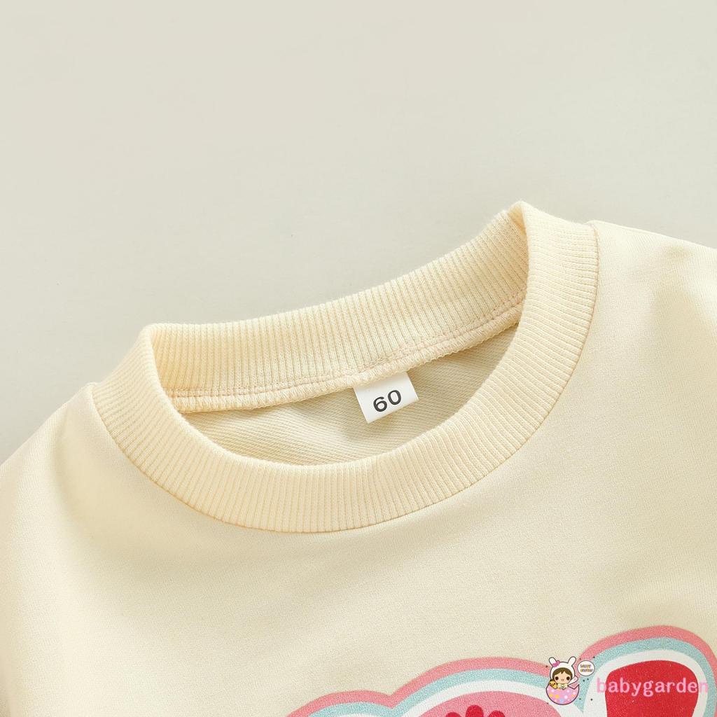 Áo Liền Quần Tay Dài Cổ Tròn In Chữ Màu Sắc Tương Phản Thời Trang Cho Bé Gái 0-18 Tháng Tuổi