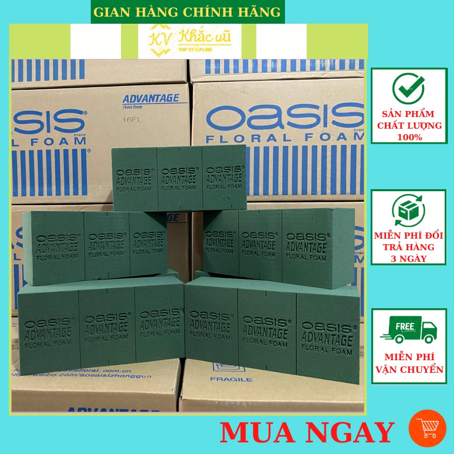 ( Sỉ thùng 20 viên ) Xốp xanh cắm hoa tươi, hoa sáp, mút xốp Oasis Advantage loại 1