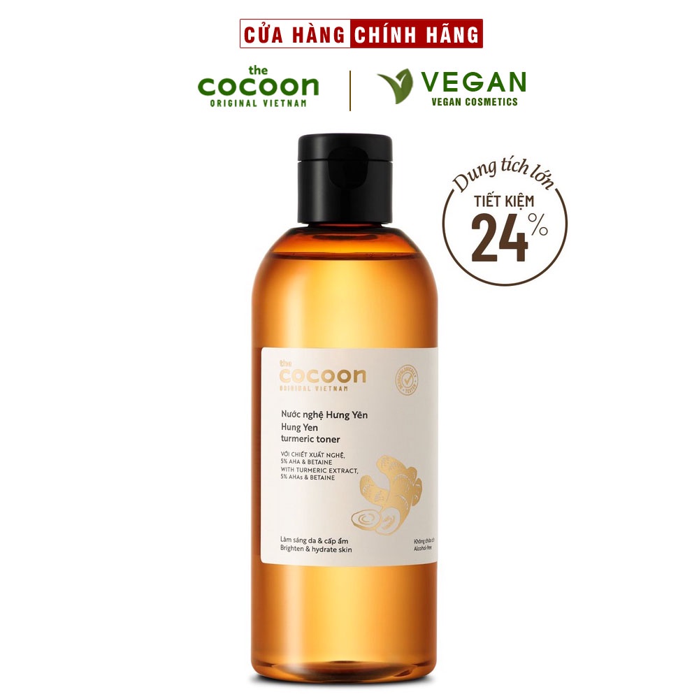 Bigsize - Nước nghệ Hưng Yên  Cocoon làm sáng da & cấp ẩm 310ml thuần chay