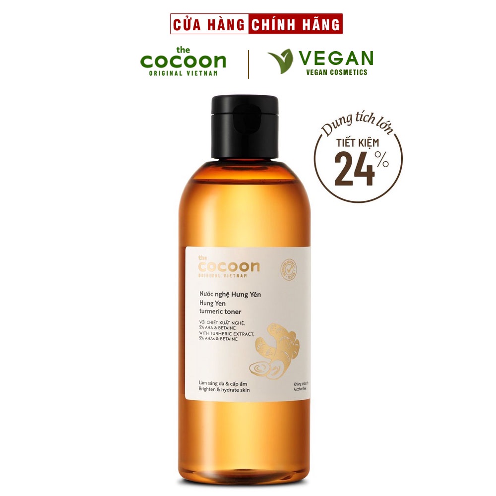 Bigsize - Nước nghệ Hưng Yên (toner) Cocoon làm sáng da & cấp ẩm 310ml thuần chay