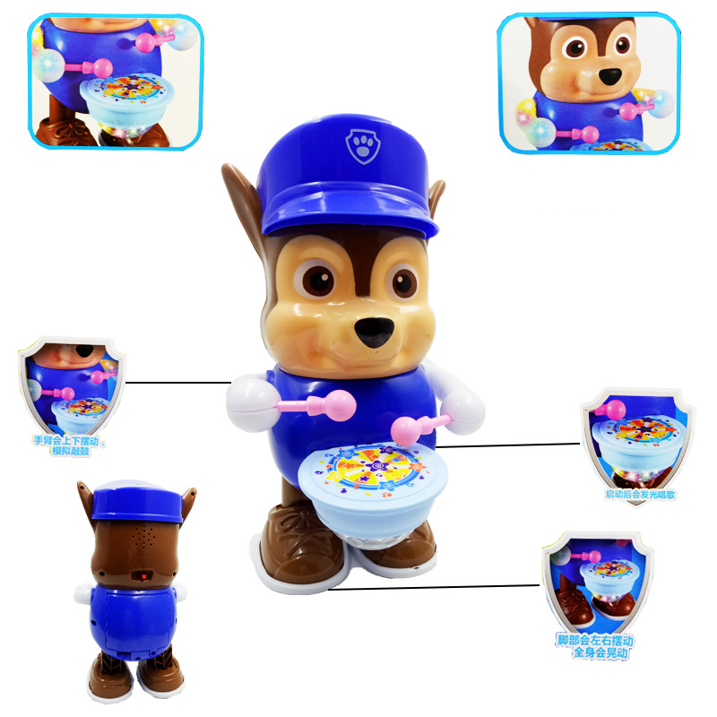 New LED Music Dance Hero Robot Pokemon Dancing Detective Pikachu Cute Pegga Pig Kids Toys Hot Sale
