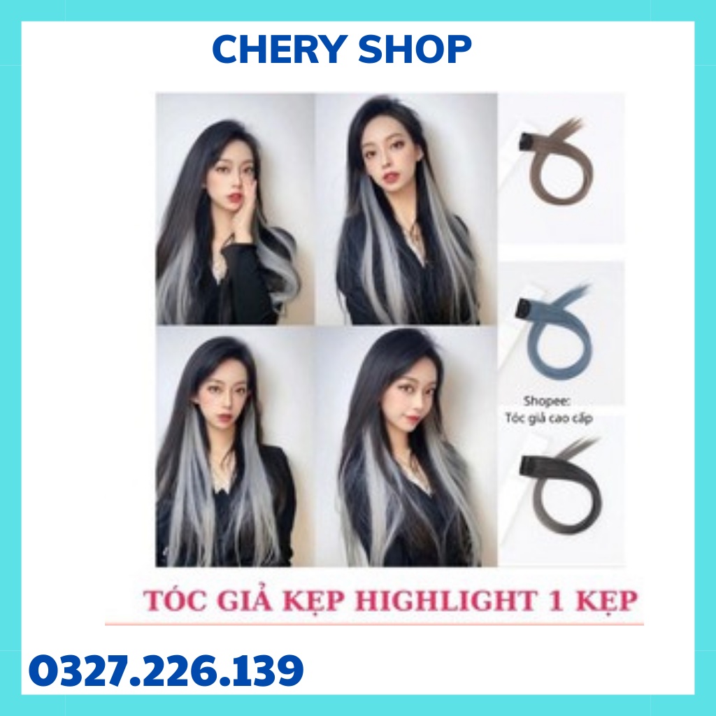 tóc giả hightlight 🥰FREESHIP 1 KẸP 55cm