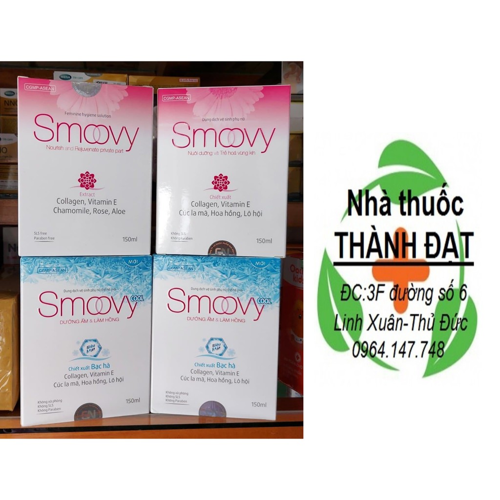 (trọn bộ ) smoovy dung dịch vệ sinh phụ nữ hồng -cool , nước hoa vùng kín  smovy inner perfume