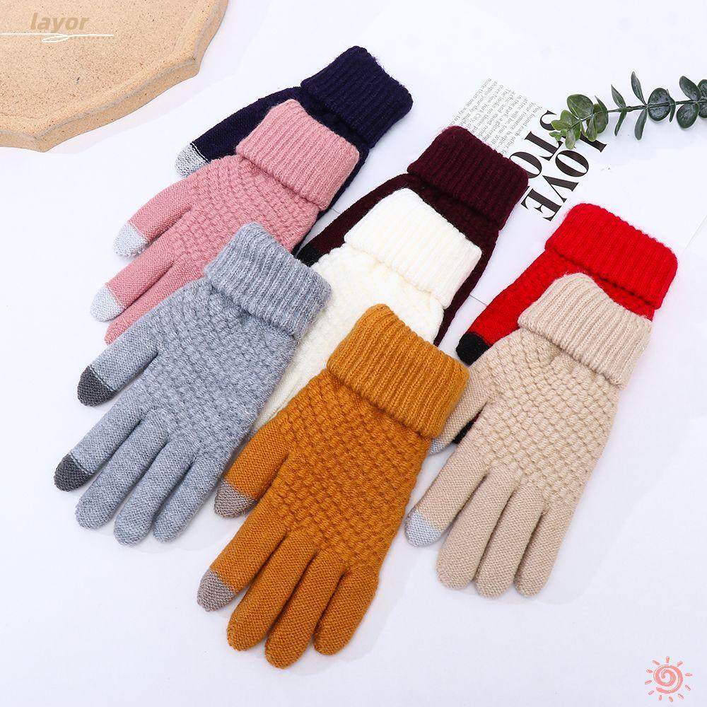 Găng Tay Len Cashmere Dày Dặn Giữ Ấm Mùa Đông Nhiều Màu Thời Trang Cho Nam Nữ