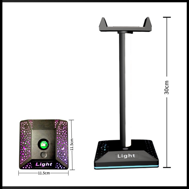 Giá Đỡ Tai Nghe Chụp Tai Có Đèn Led Nhám Điều Khiển Cảm Ứng Âm Thanh Rgb 3.5mm Cho Máy Tính