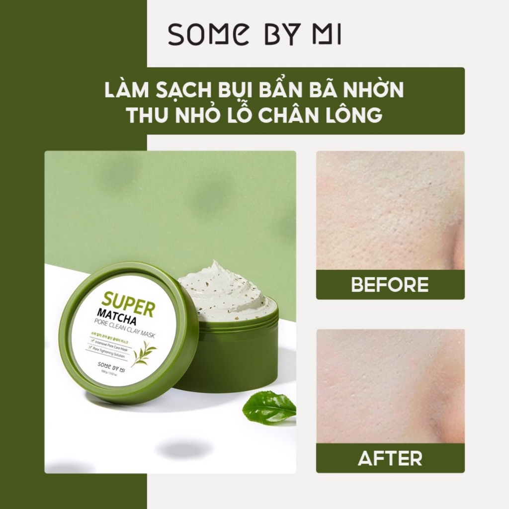 Mặt Nạ Đất Sét Trà Xanh Some By Mi Super Matcha Pore Clean Clay Mask 100g
