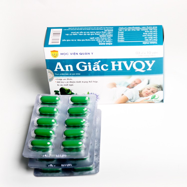 An Giấc HVQY – Hỗ trợ an thần, ngủ ngon, giảm lo âu, hồi hộp ngủ không sâu giấc (30 viên)