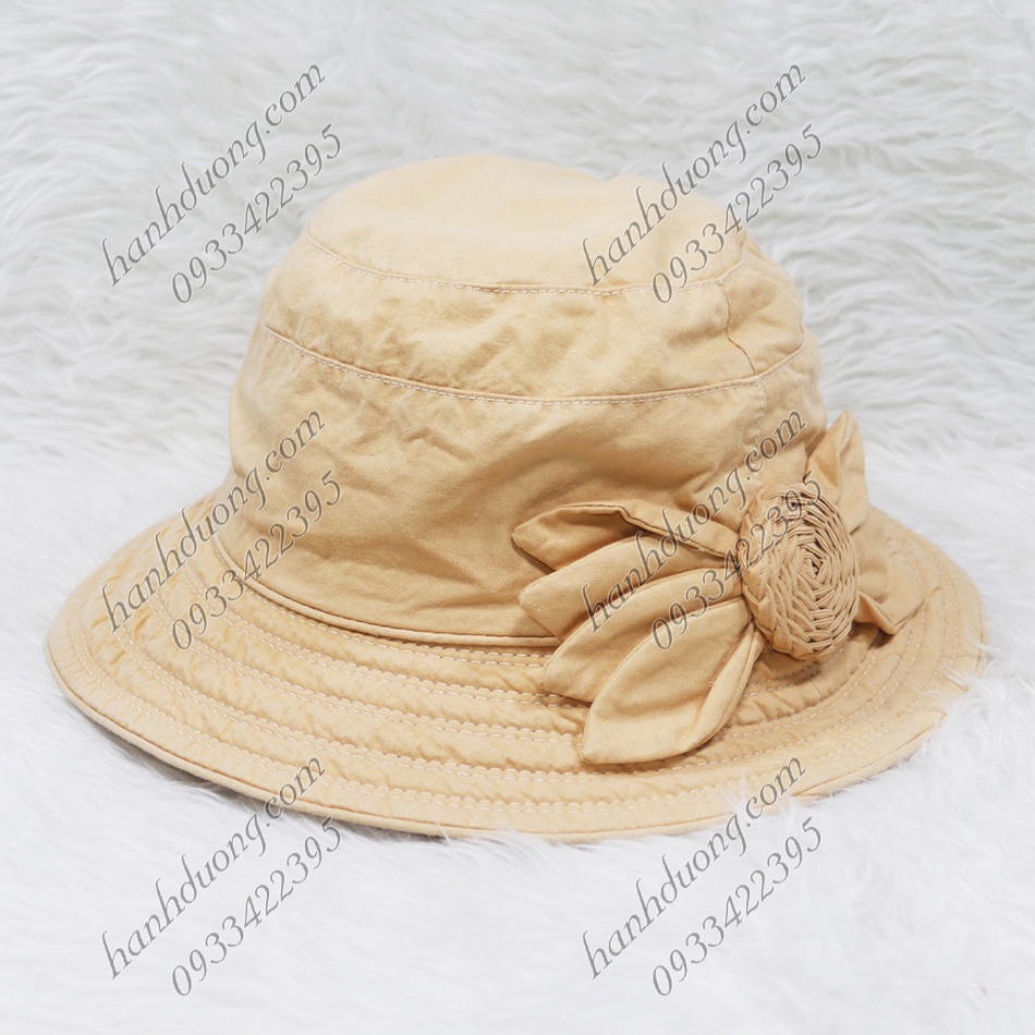Mũ tai bèo vành rộng 7cm nón bo vành tròn thêu chữ vải bố nhuyễn cao cấp có may tem thời trang phù hợp cho nữ
