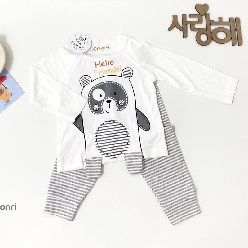 BỘ DÀI TAY THUN LẠNH GẤU PHỐI KẺ SIÊU MỀM MỊN CHO BÉ