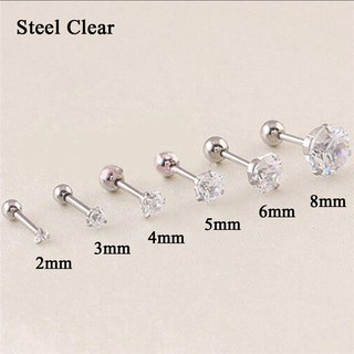 Khuyên xỏ sụn tai đính đá zircon thời trang cho nữ