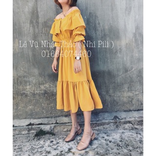 Đầm trễ vai bèo thiết kế