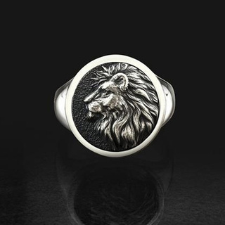 Nhẫn hình đầu sư tử bằng thép không gỉ thiết kế thời trang cho nam