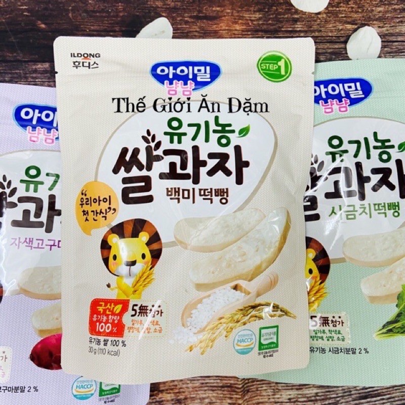 Bánh Gạo Hữu Cơ ILdong Cho Bé Ăn Dặm Từ 6m+ Date 7/2023