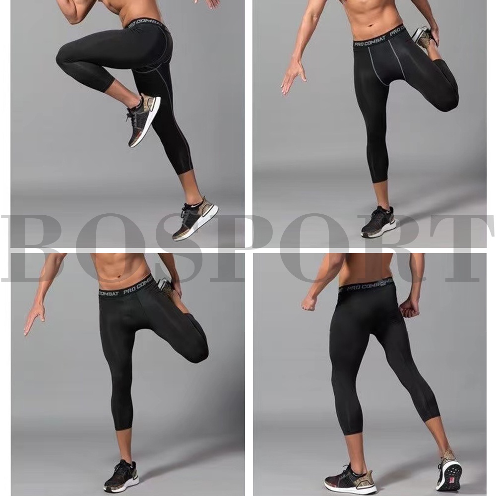 BOSPORT 40-100KG QUẦN GIỮ NHIỆT COMBAT PRO LEGGING NAM DÁNG LỬNG MÀU ĐEN