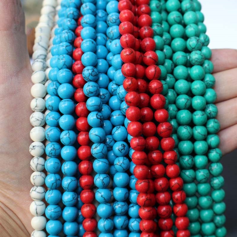 50/100 Hạt đá ngọc lam nhiều màu sắc tùy chọn 4/6mm làm trang sức diy