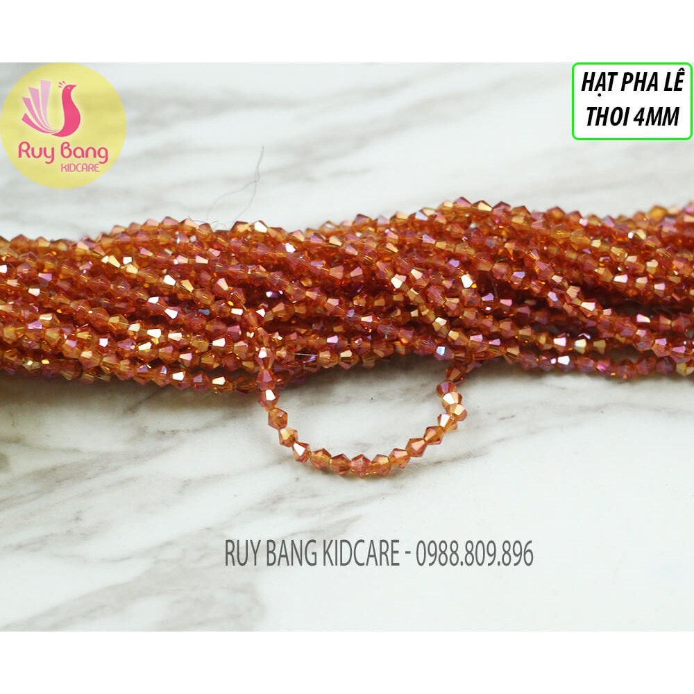 Hạt pha lê thoi 4mm tông cam