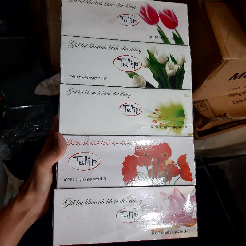 Lốc 5 hộp khăn giấy lụa để bàn cao cấp