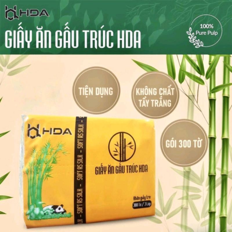 Giấy ăn gấu trúc HDA 300 tờ (1 bịch)