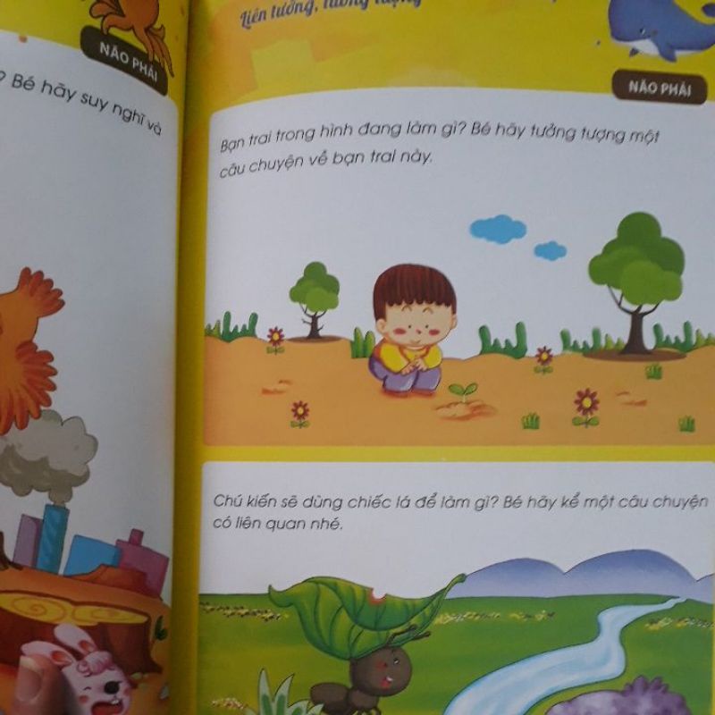 Sách- Combo 3 cuốn trò chơi tư duy não trái,phải và nâng cao cho bé 5-6 tuổi